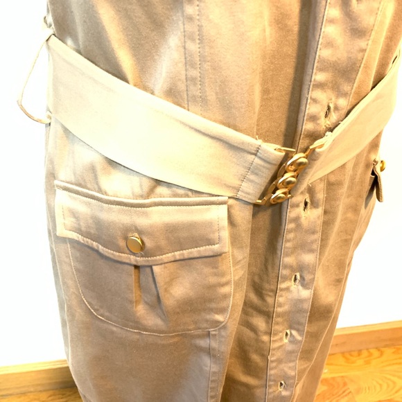 OC by OC Beige dress with gold buttons size 12-14 - Picture 9 of 10